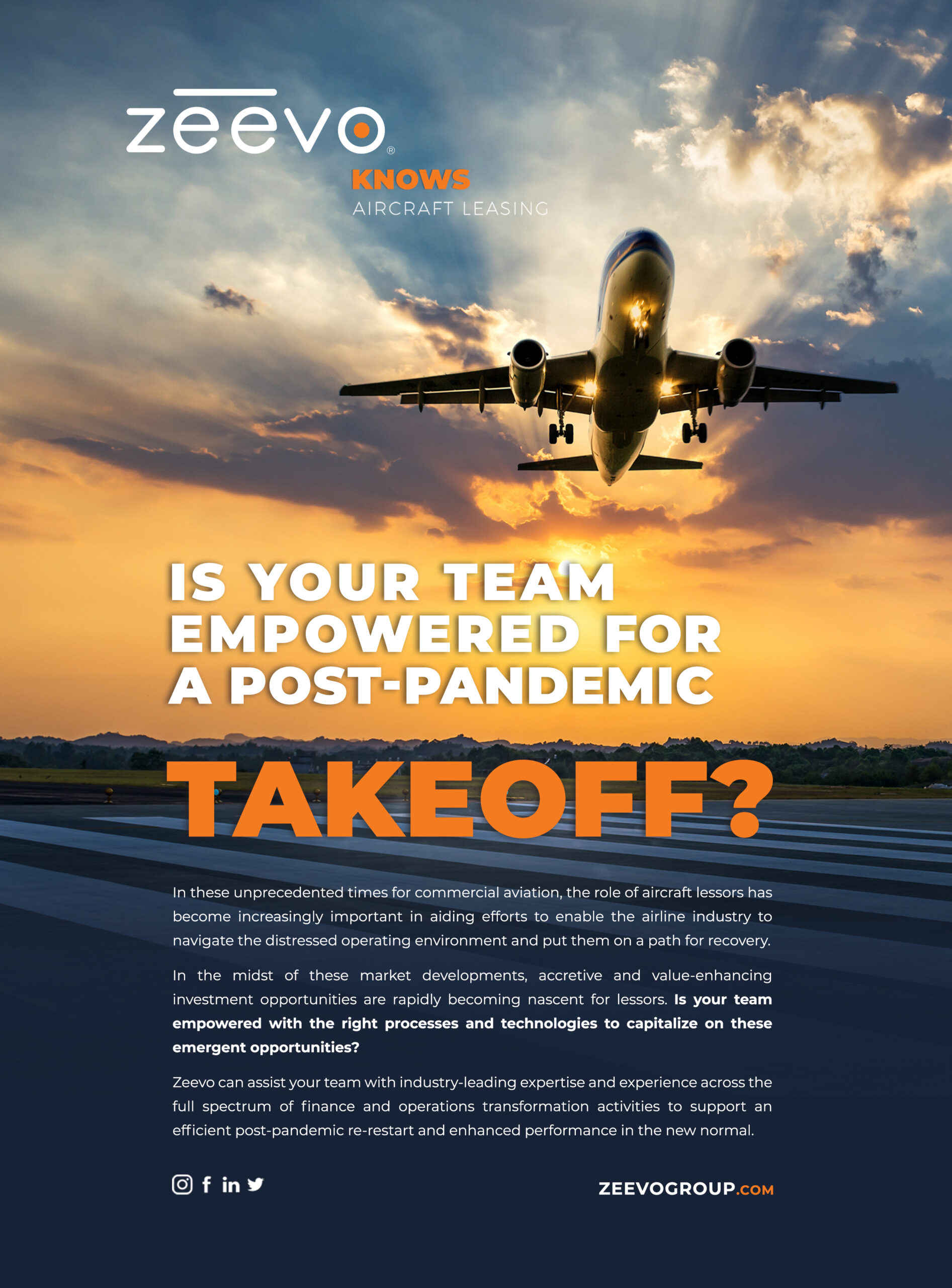 Zeevo Group ad in Airfinance Journal Jan / Feb 2021 issue